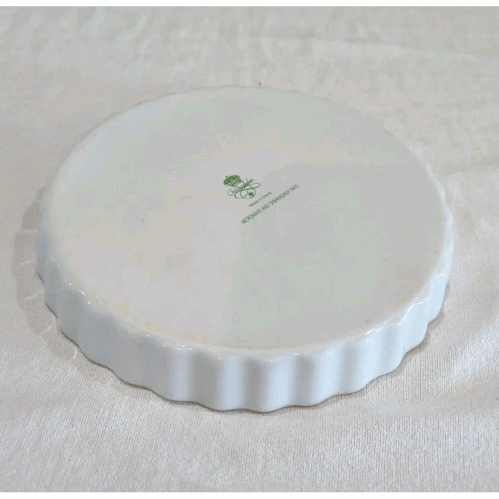 Christineholm Porcelain Rose Pattern Quiche, Tart, Pie Plate 9.5